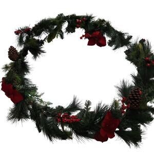 Festive 10 ft Christmas Garland with Pine Cones
